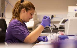 Student in lab