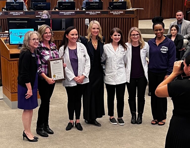TCU Nursing faculty and students