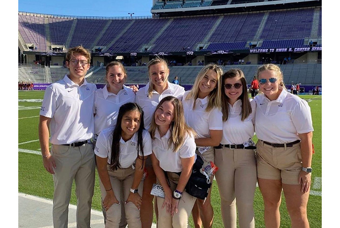 TCU students at the Amon G. Carter Stadium