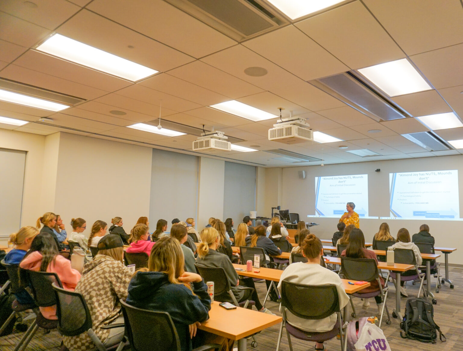  Desiree A. Diaz, Ph.D, speaking at the  W.F. “Tex” and Pauline Curry Rankin Lectureship in Nursing.